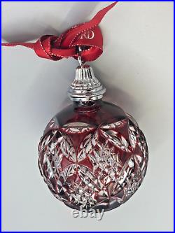 Waterford Lismore Ruby crystal Cased Ball Ornament, gently used