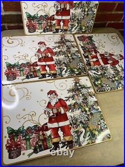 Williams Sonoma Twas The Night Before Christmas Santa Placemats X 4