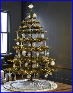 Winter White Base Christmas Tree Ornaments Set 25 Pcs