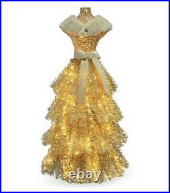 Winter Wonder Lane 4 Ft Prelit Prancer Dress Form Christmas Tree Gold Shawl New