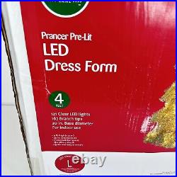 Winter Wonder Lane 4 Ft Prelit Prancer Dress Form Christmas Tree Gold Shawl New