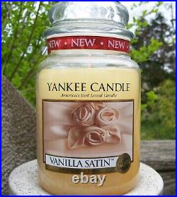 Yankee Candle Retired VANILLA SATIN Large 22 oz. WHITE LABELRARE NEW