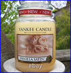 Yankee Candle Retired VANILLA SATIN Large 22 oz. WHITE LABELRARE NEW