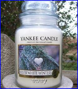 Yankee Candle SILVER WHITE WINTERS My Favorite Things LARGE 22oz. RARE NEW