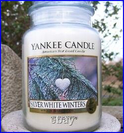 Yankee Candle SILVER WHITE WINTERS My Favorite Things LARGE 22oz. RARE NEW