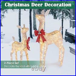 Yescom 2 Piece Lighted Christmas Deer Family Set 160 LED Outdoor Yard Décor