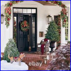 Yuletide Wonder Indoor/Outdoor Cordless Holiday 30 Wreath withOrnaments & Bow