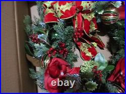Yuletide Wonder Indoor/Outdoor Cordless Holiday 30 Wreath withOrnaments & Bow